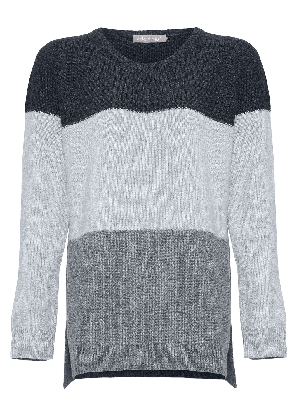 Long Pullover Blockstreifen