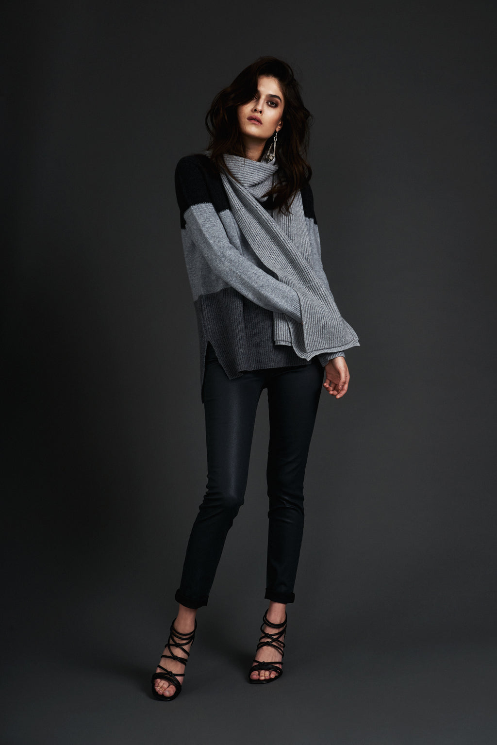 Long Pullover Blockstreifen