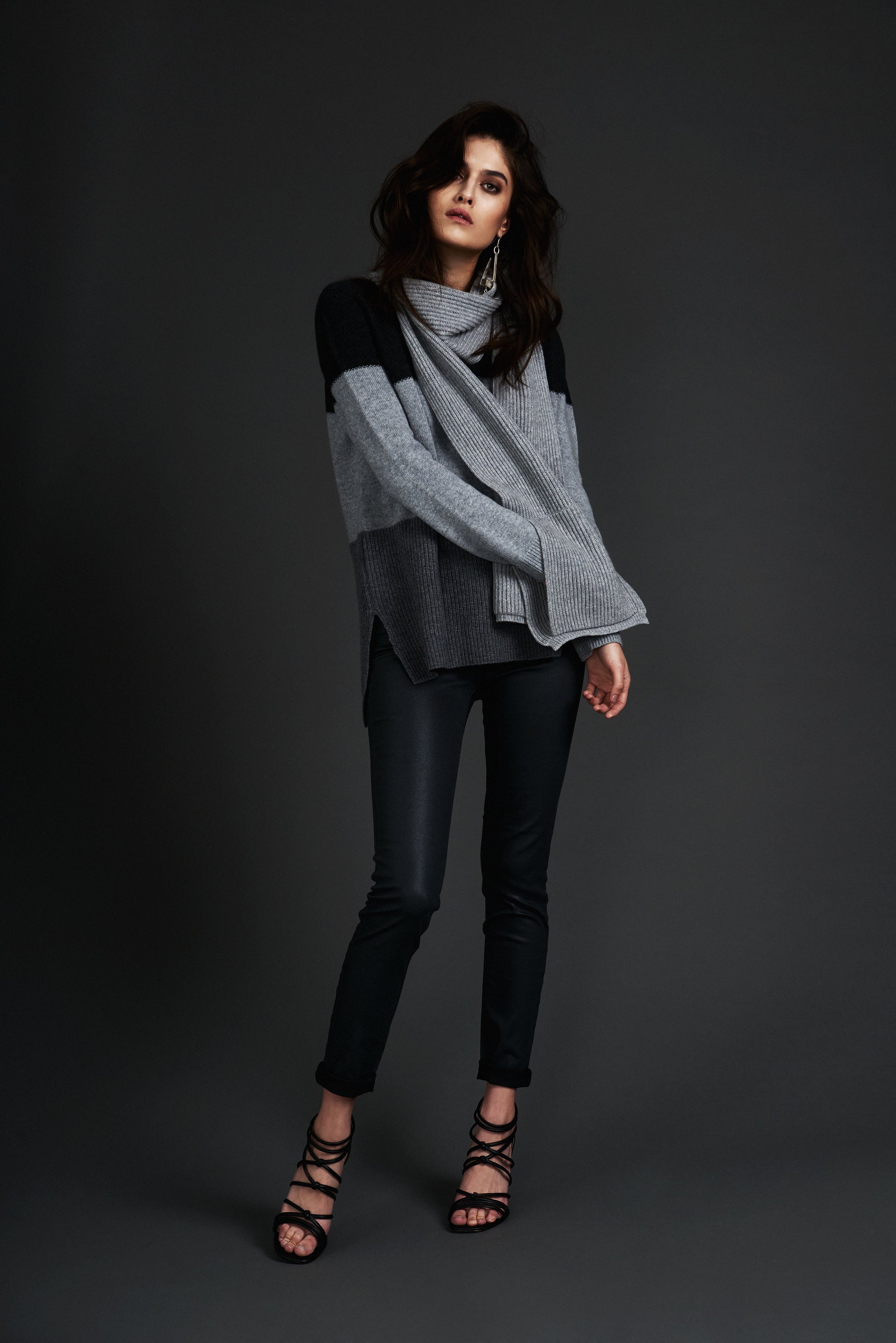 Long Pullover Blockstreifen